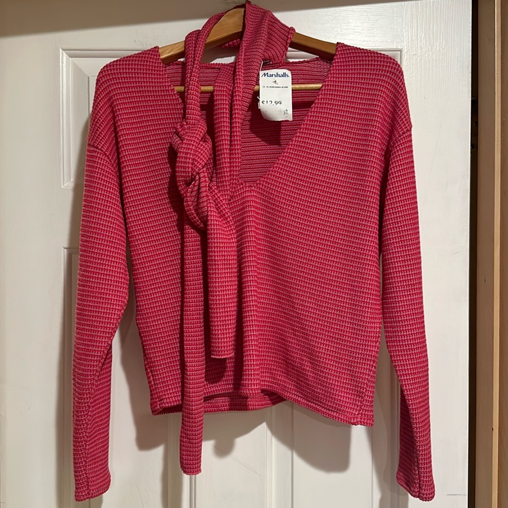 NWT Zara top w/ built in scarf neck wrap size small